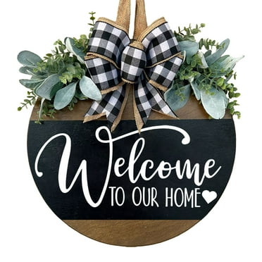 Kraoden Welcome To Decorate The Front Door with Wooden Door Signs Interesting Grandparents Gift