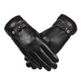 thumbnail image 1 of Kraoden Winter Leather Gloves for Men, Warm Velvet Lined, Waterproof Touchscreen Gloves for Cycling, Motorcycle Riding & Everyday Use, Stylish & Functional for Home and Outdoors, 1 of 9