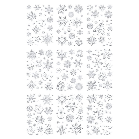Kraoden Winter Snowflake Electrostatic Sticker Decorative Window Clings, Reusable PVC Christmas Decor for Home, Store, Cafe, and Holiday Parties, Non-Adhesive and Easy to Apply