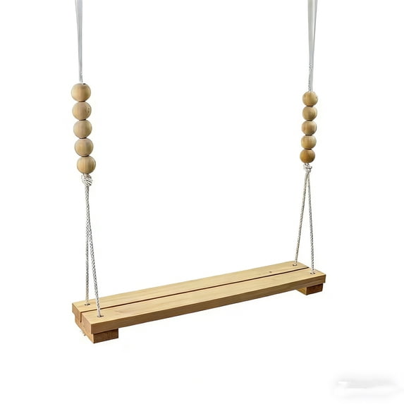 Kraoden Wooden Chicken Coop Swings Toy for Pet Chickens and Parrots, Interactive Suspension Ladder with Beads, Promotes Exercise and Development
