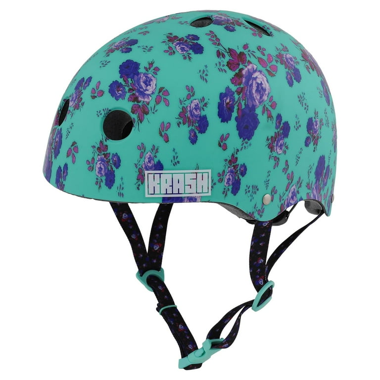Krash! Fierce Flower Bike Helmet, Mint, Youth 8+ (54-58cm) Krash! Fierce Flower Bike Helmet, Mint, Youth 8+ (54-58cm)