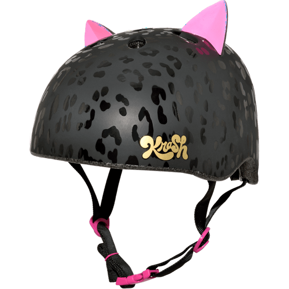 Krash! Leopard Kitty 3D Multisport Helmet, Black, Youth 8+ (54-58cm)
