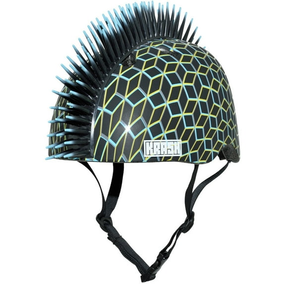 Krash Techno Geo Mohawk Youth Helmet, Black