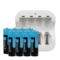 Kratax Rechargeable AA Batteries, 3500mWh 1.5V Rechargeable Lithium AA Batteries with Charger 8-Pack