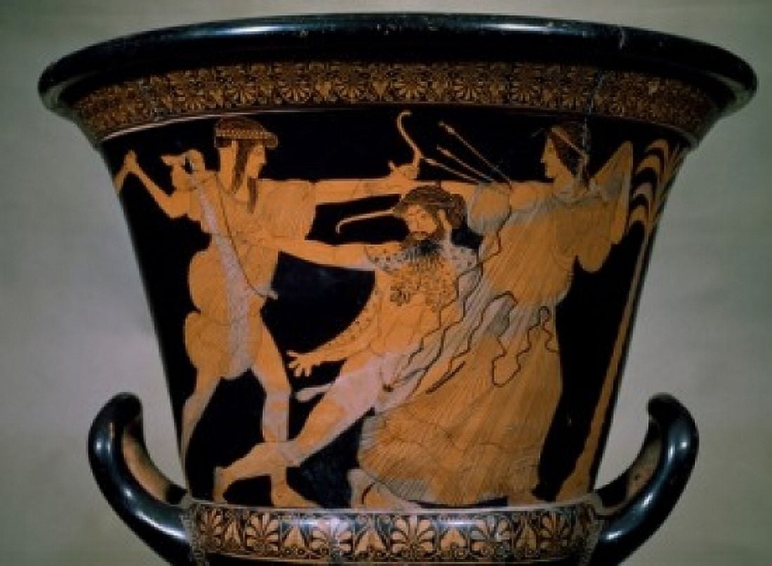 Krater with red-figure painting France Paris Musee du Louvre Canvas Art - (24 x 36)