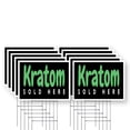 thumbnail image 1 of Kratom Sold Here Yard Sign 10 Pack of 12 Inch x 16 Inch Single Sided Weatherproof Heavy-Duty Plastic with Stake | Herbal Products, Wellness Items, Retail Promotions | Made in USA, 1 of 7