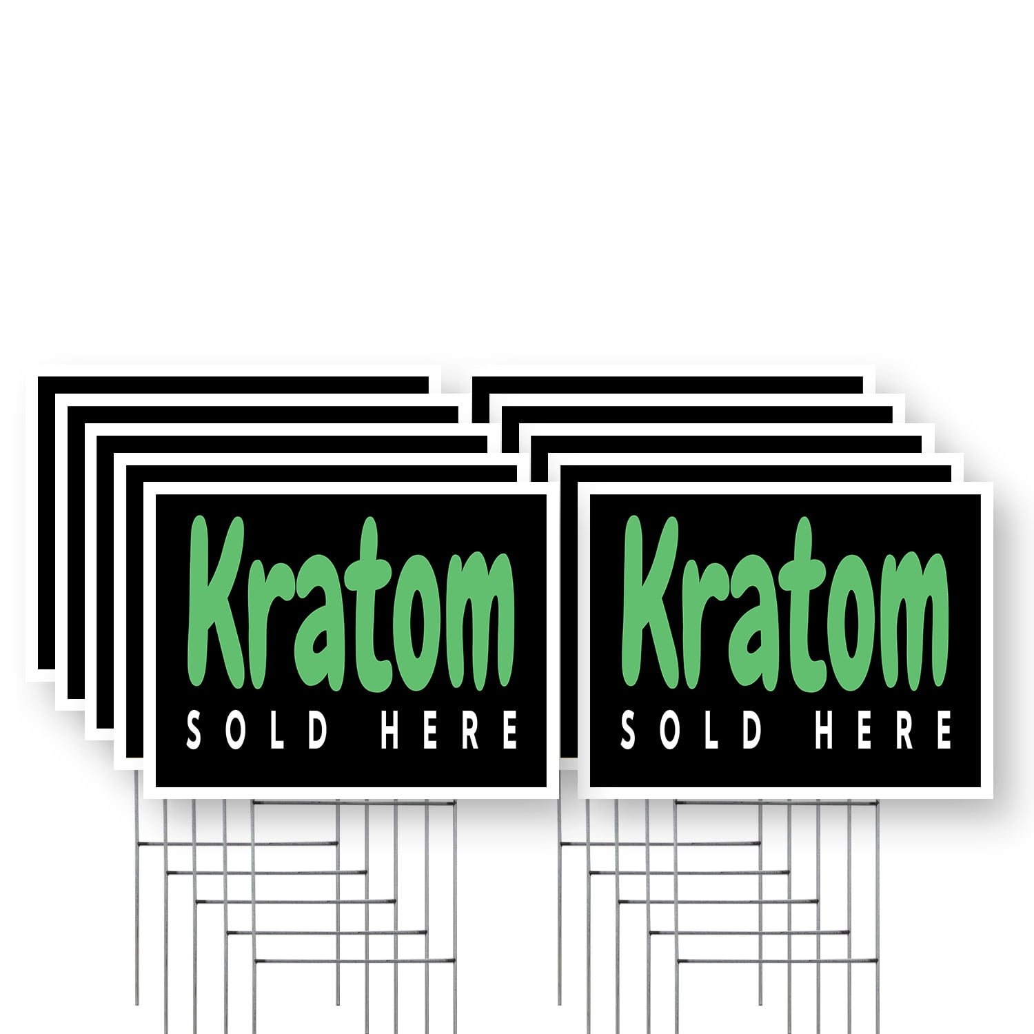 Kratom Sold Here Yard Sign 10 Pack of 18 Inch x 24 Inch Single Sided ...