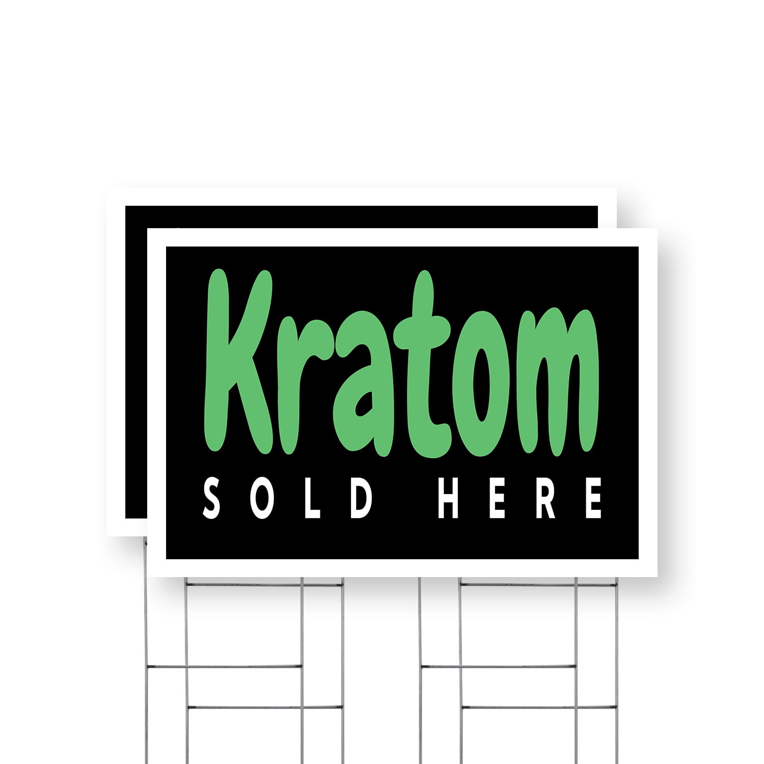 Kratom Sold Here Yard Sign 2 Pack of 24 Inch x 36 Inch Double Sided ...