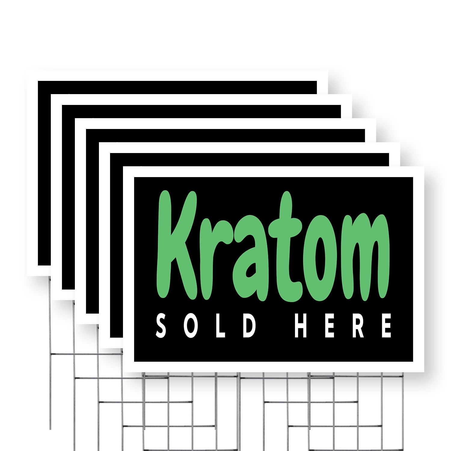 Kratom Sold Here Yard Sign 5 Pack of 24 Inch x 36 Inch Double Sided ...