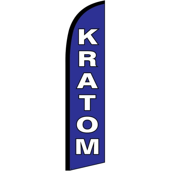 Kratom Windless Business Feather Flag 10 x 2.5 Foot Advertising Flutter Flag (1)