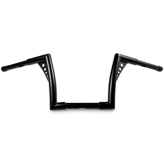 Krator 1.25" Black Handlebar with 10" Rise - Fat 1 1/4" Ape Hanger Bar Compatible with Harley Fat Boy FLFB 2018-2019