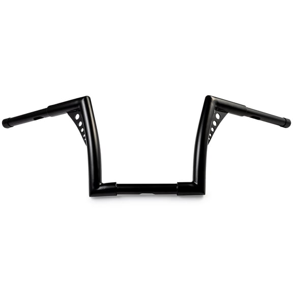 Krator 1.25" Black Handlebar with 10" Rise - Fat 1 1/4" Ape Hanger Bar Compatible with Harley Softail Slim FLS 2012-2017