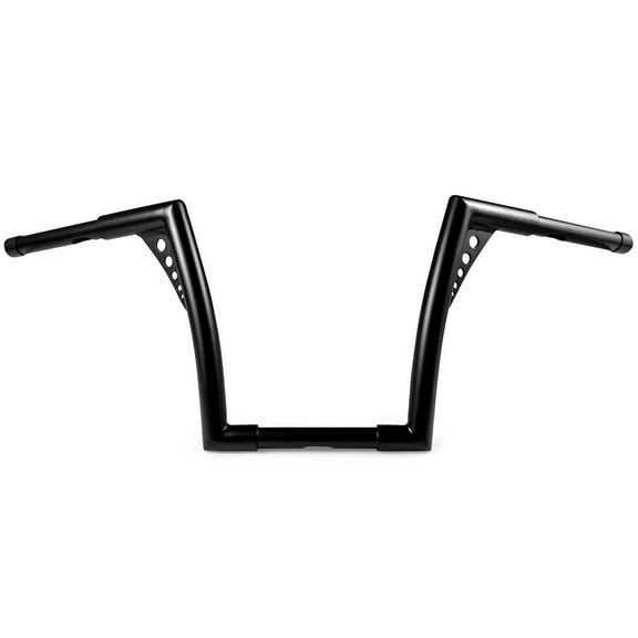 Krator 1.25" Black Handlebar with 12" Rise - Fat 1 1/4" Ape Hanger Bar Compatible with Harley Davidson Switchback FLD 2012-2016