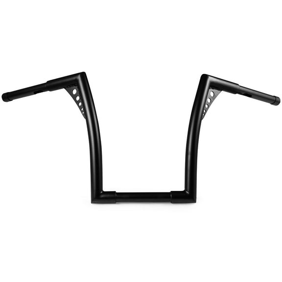 Krator 1.25" Black Handlebar with 14" Rise - Fat 1 1/4" Ape Hanger Bar Compatible with Harley Fat Boy FLFB 2018-2019