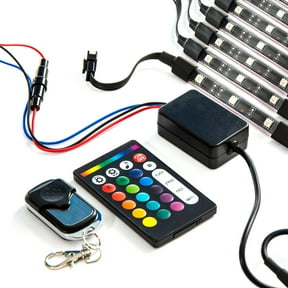 Krator 18 Color 10pcs RGB Motorcycle ATV Flexible Strip LED Light Lamp NEON Remote Kit Compatible with Honda Ruckus Aero Z EZ 50 90