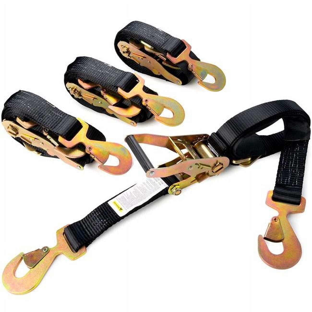 Krator 2" x 8ft Ratchet TieDown Straps with Snap Hooks 2,000 lbs