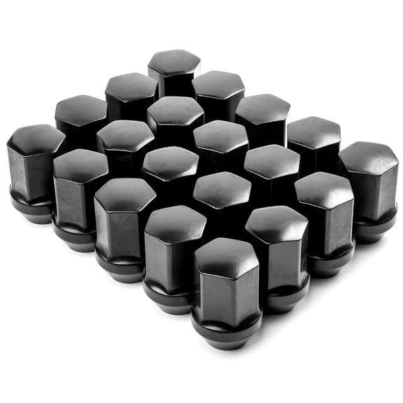 Krator 20x Black 9/16" x 18 Hex Lug Nuts Compatible with Ram 2500 2011-2016