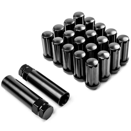 Krator 20x Black 9/16" x 18 Spline Lug Nuts Compatible with 2003 Dodge Sprinter