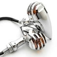 thumbnail image 1 of Krator 2pcs Chrome Heavy Duty Motorcycle Turn Signals Finned Grill Scalloped Blinkers Compatible with Honda Gold Wing Goldwing GL 500 650 1000 1100, 1 of 5