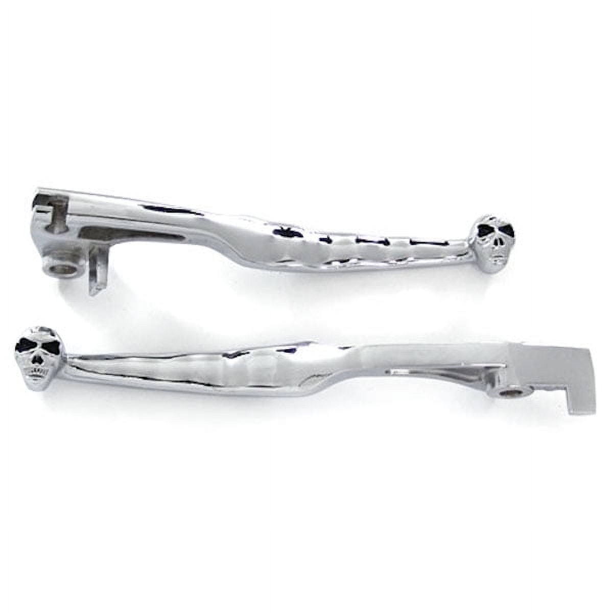 Krator Billet Aluminum Chrome Brake and Clutch Skull Hand Grips Levers Compatible with 1997-2006 Suzuki Boulevard C50 M50 / Marauder 800 / Volusia 800 Left and Right One Pair Motorcycle