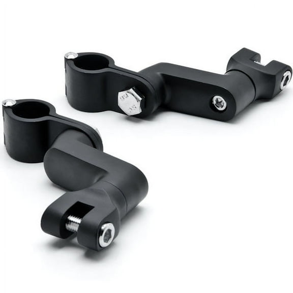 Krator Black 1" Engine Guard Bowleg Foot Peg Clamps Compatible with Triumph Scrambler Avenger Blazer Trident 750 900
