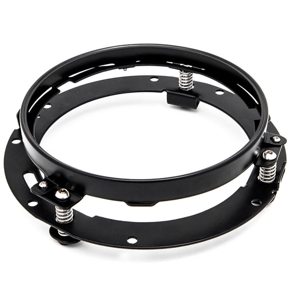 Krator Black 7" LED Headlight Mounting Ring Trim Bracket Compatible with Harley Davidson / Jeeps
