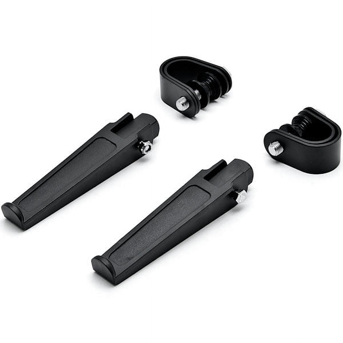 Krator Black Anti-Vibrate Engine Guard Foot Pegs + Clamps Compatible with Suzuki GN 125 250 400 650