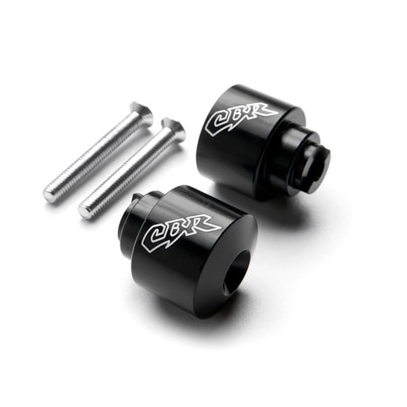 Krator Black Bar Ends CBR Engraved Hand Grip Handlebar Compatible with Honda CBR 954RR 2002-2003