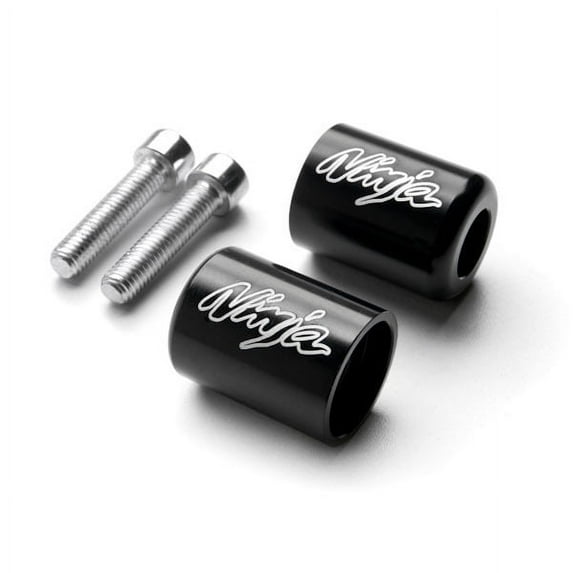 Krator Black Bar Ends Logo Hand Grips Handlebar End Caps Compatible with 2006-2007 Kawasaki ZX10R