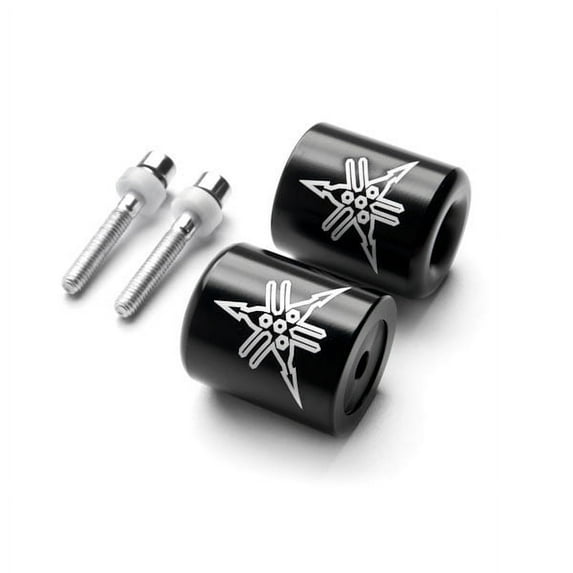 Krator Black Bar Ends Logo Hand Grips Handlebar End Caps Compatible with Yamaha YZF R1 2008-2012
