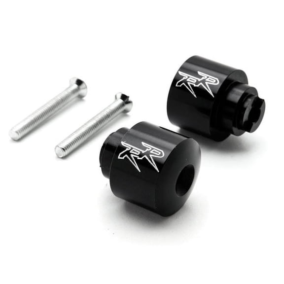 Krator Black Bar Ends "RR" Logo Hand Grip Handlebar Caps Compatible with Honda CBR 929RR 2000-2001