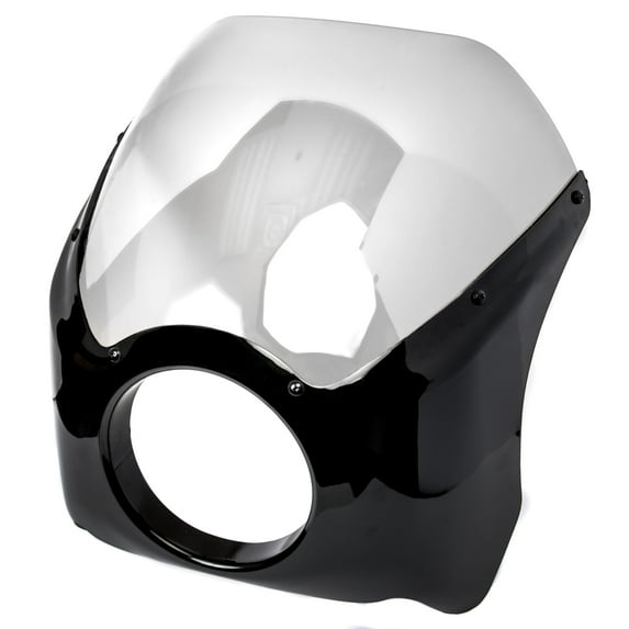 Krator Black & Clear Headlight Fairing Windshield Kit Compatible with 2013-2017 Harley Davidson FXSB Breakout