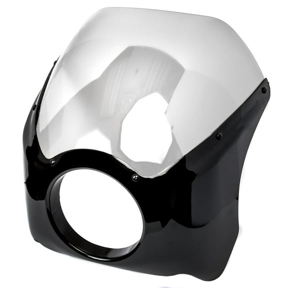 Krator Black & Clear Headlight Fairing Windshield Kit Compatible with Harley Davidson Softail Springer Heritage Classic