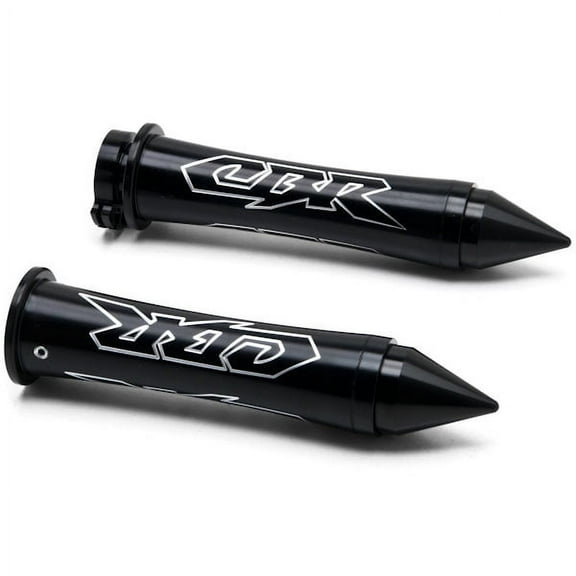 Krator Black Hand Grips "CBR" Logo Spiked Bar Ends Grip Compatible with Honda CBR 900RR 900 CBR900RR