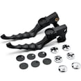 thumbnail image 1 of Krator Black Hand Levers Skull Cross Grooved Emblems Compatible with Harley Davidson Sportster 883 Low XL883 2005, 2010, 1 of 5