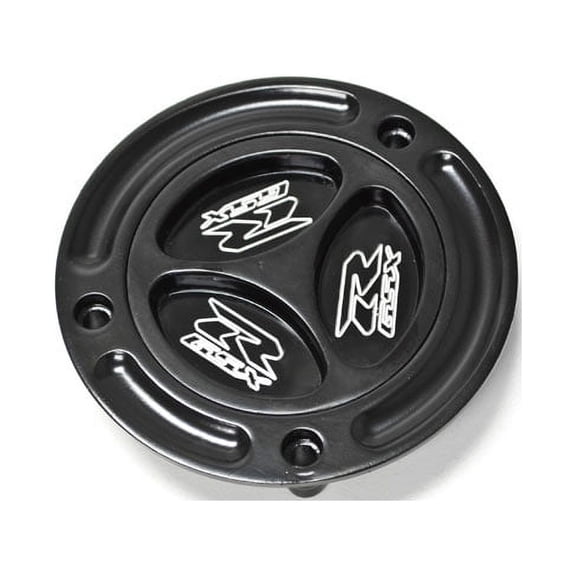 Krator Black Keyless Gas Cap Logo Twist Off Fuel Tank Cap Compatible with 2003-2010 Suzuki GSXR1000