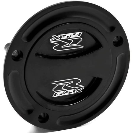 Krator Black Keyless Gas Cap Twist Off Fuel Tank Cap Logo Compatible with Suzuki GSXR 750 2004-2015