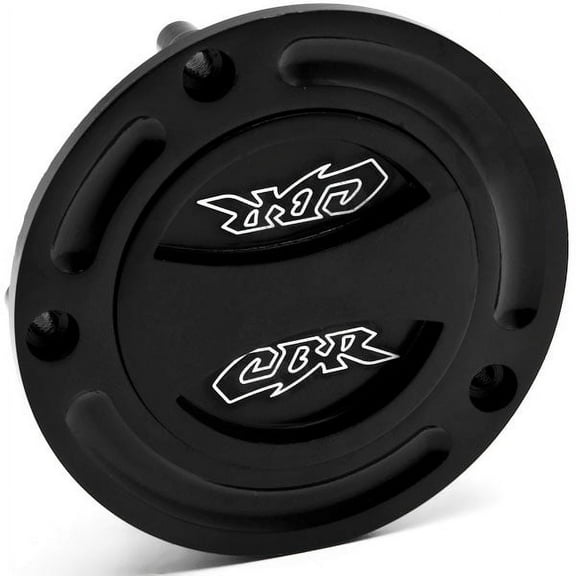 Krator Black Keyless Gas Cap Twist Off Fueltank Fuel Cap Compatible with Honda CBR Logo Engraved