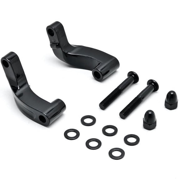 Krator Black Mirror Relocation Extension Adapter Kit Compatible with Harley Davidson 35th Anniversary Super Glide 2006