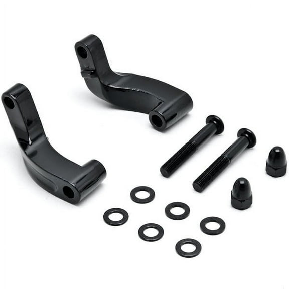 Krator Black Mirror Relocation Extension Adapter Kit Compatible with Harley Davidson Rocker C FXCWC 2010-2011