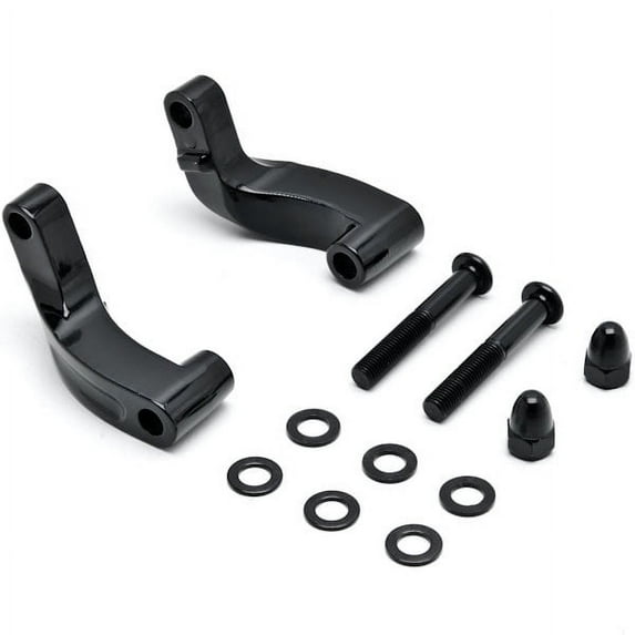 Krator Black Mirror Relocation Extension Adapter Kit Compatible with Harley Davidson Softail Rocker C FXCWC 2008-2009