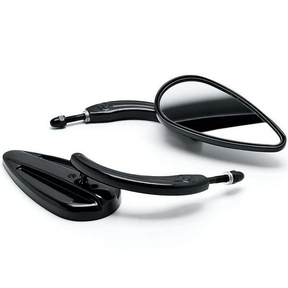 Krator Black Mirrors Universal Motorcycle Cruiser Compatible with Harley Davidson FXB Dyna Sturgis 80
