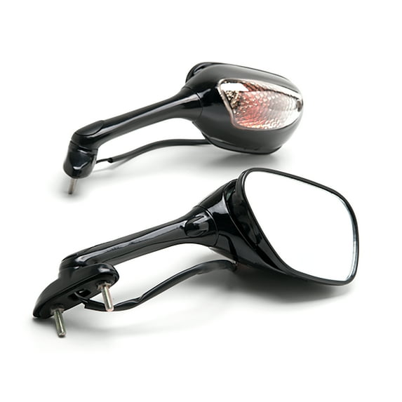 Krator Black Motorcycle Mirrors Turn Signals Left & Right Compatible with 2006-2009 Suzuki GSXR 750 / GSX-R750
