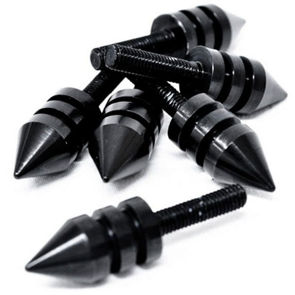 Krator Black Motorcycle Spike Bolt Screw Fairings 6pcs Compatible with Suzuki Bandit B-King Gladius Katana GS