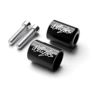Krator Black "Ninja" Engraved Bar Ends Weights Sliders - Compatible with Kawasaki ZX6R, ZX7R, ZX9R, ZX10R, ZX12R and More! 1987-2012