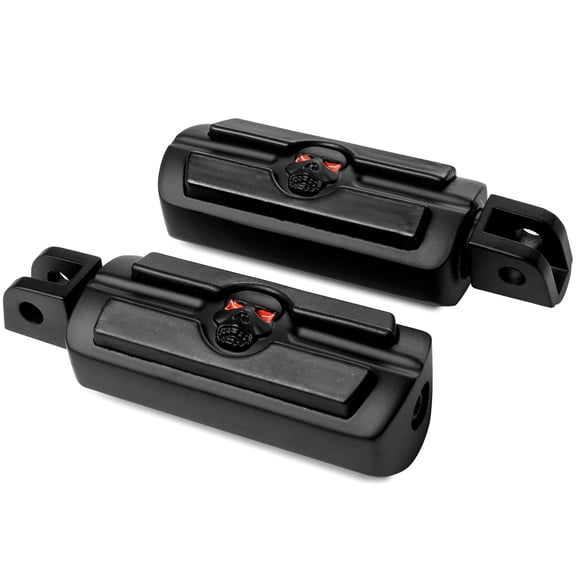 Krator Black Skull Foot Pegs Compatible with Honda CBR 954RR 2002-2003 (Front Only)