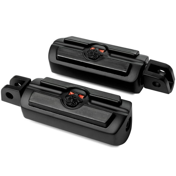 Krator Black Skull Foot Pegs Compatible with Suzuki / Honda / Triumph / Can-Am Left & Right Set (Front/Rear Footrests)