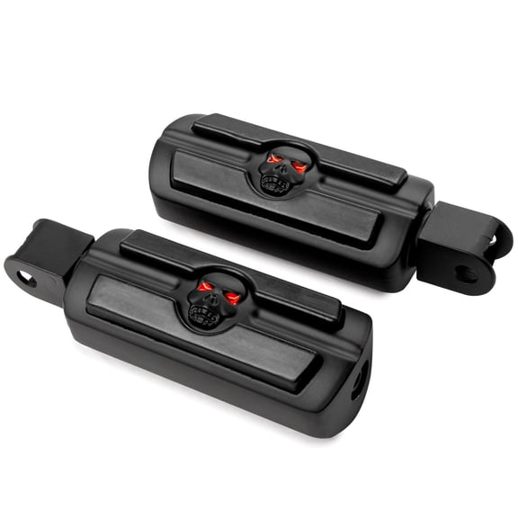 Krator Black Skull Foot Pegs Compatible with Triumph Rocket III - 2004-2017 (Rear Only)