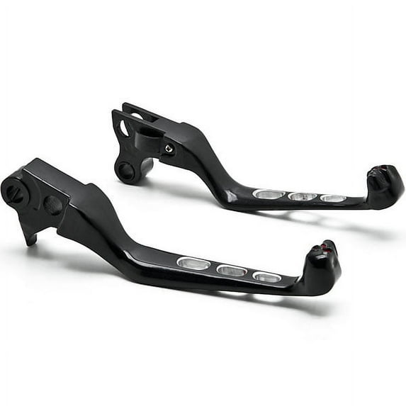 Krator Black Skull Motorcycle Hand Levers Front Controls Compatible with 1996-2015 Harley Davidson FXDWG Dyna Wide Glide