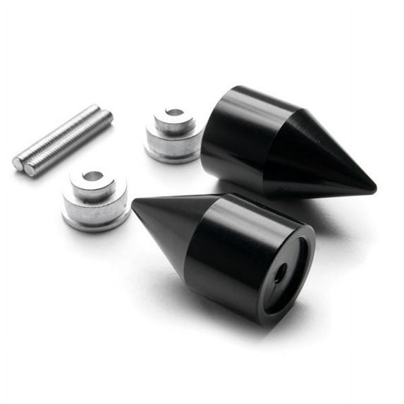 Krator Black Spike Bar Ends Hand Grip Handlebar End Caps Compatible with Honda CBR 929RR 2000-2001